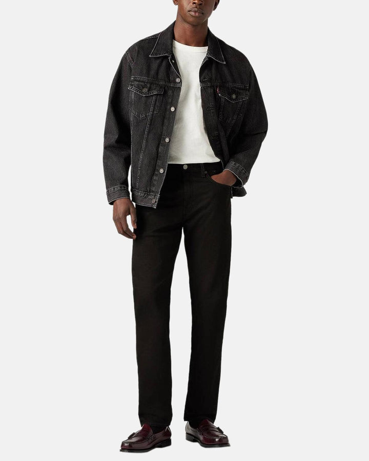 LEVIS MENS 502 TAPPERED JEANS NIGHTSHINE BLACK-Designer Outlet Sales