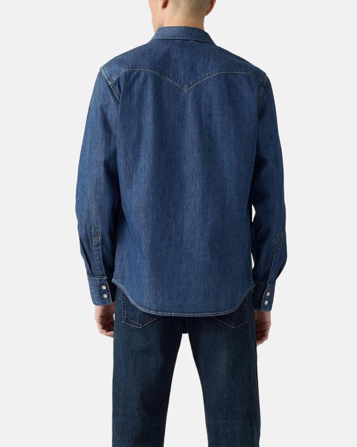 LEVIS MENS BARSTOW WESTERN STANDARD SHIRT LOWER HAIGHT BLUE-Designer Outlet Sales