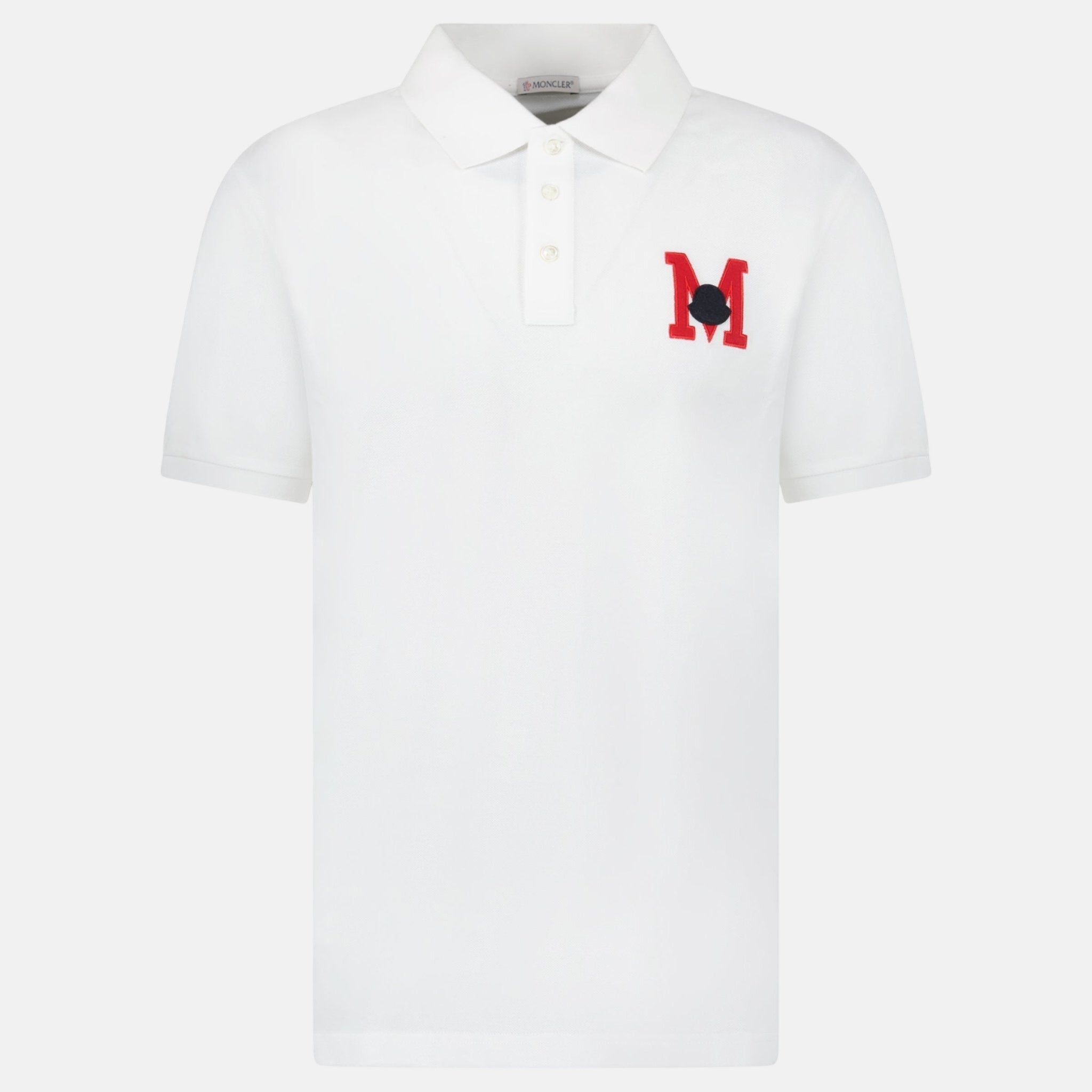 Moncler Embroidered Monogram Polo Shirt White – O11 | Studio DOS by Designer Outlet Sales