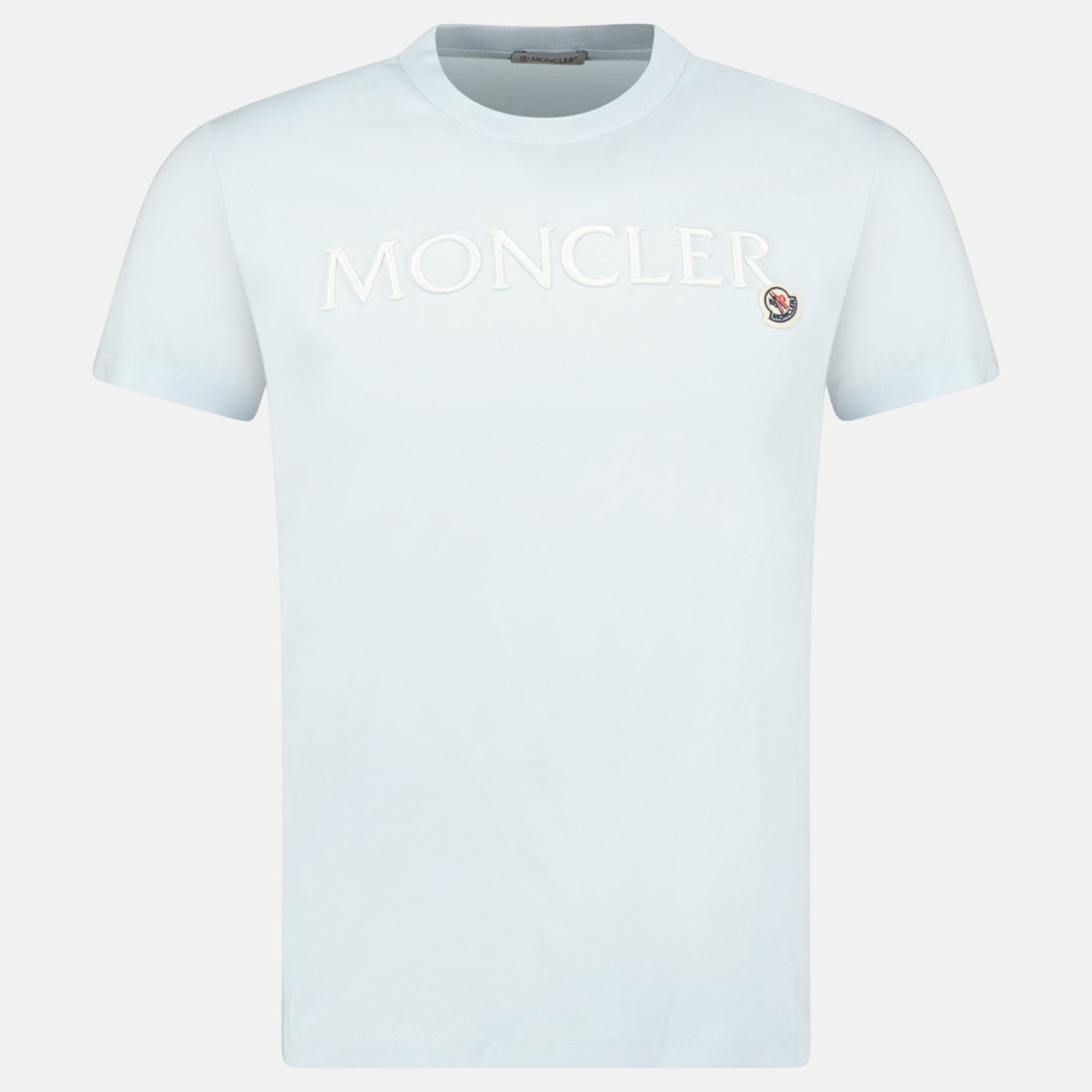 Moncler Logo T-Shirt Light Blue – O15 | Studio DOS by Designer Outlet Sales