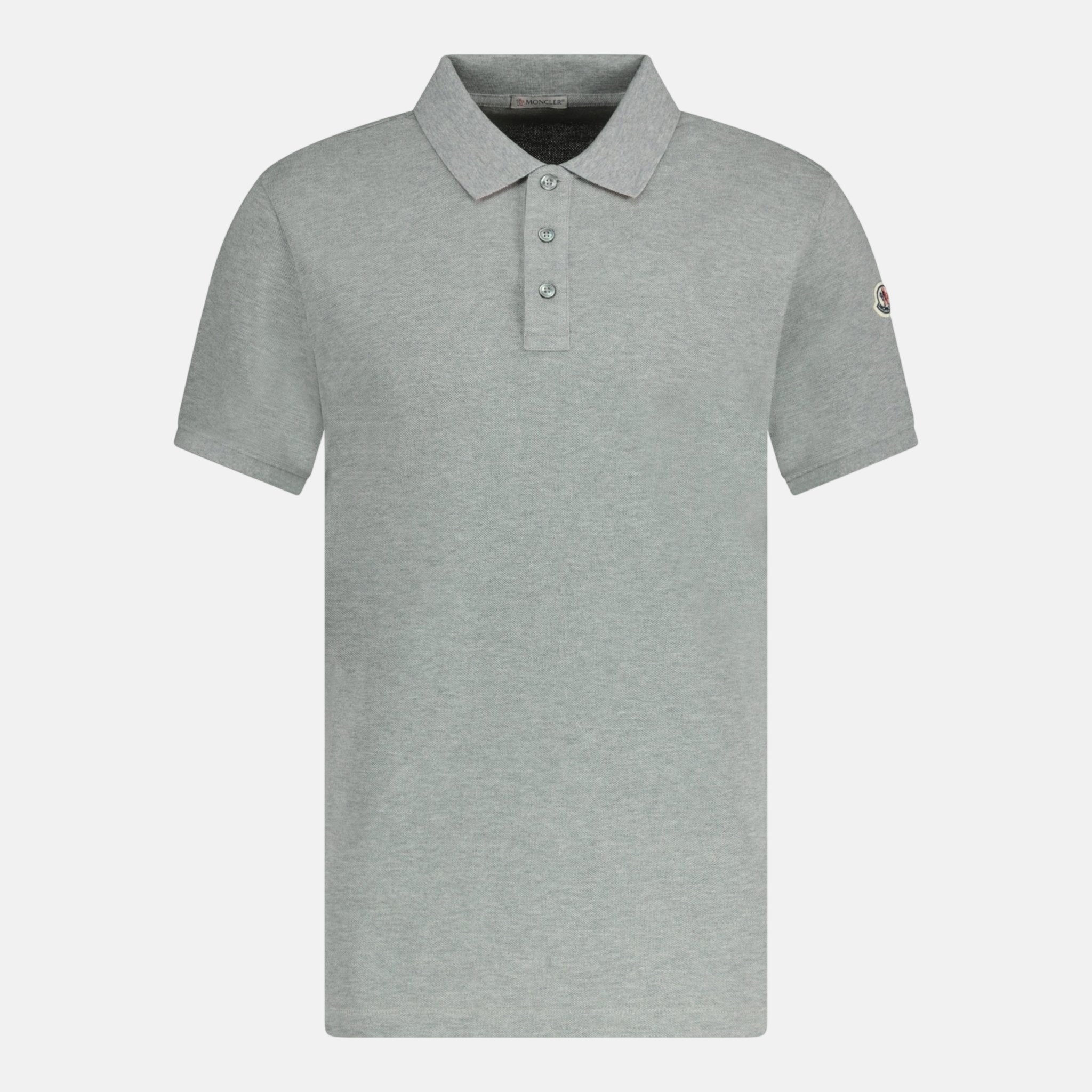 Moncler Stripe Collar Cotton Polo Shirt Grey – A25 | Studio DOS by Designer Outlet Sales