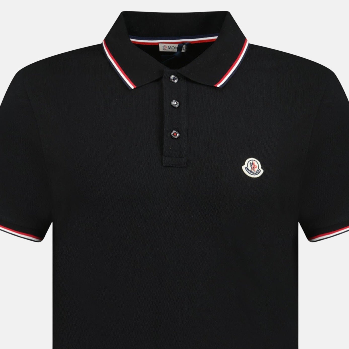 Moncler Tri - Colour Logo Polo Shirt Black – G33 | Studio DOS by Designer Outlet Sales