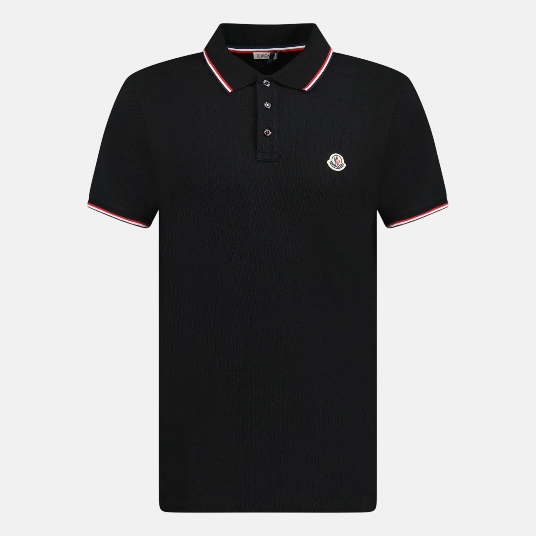 Moncler Tri - Colour Logo Polo Shirt Black – G33 | Studio DOS by Designer Outlet Sales
