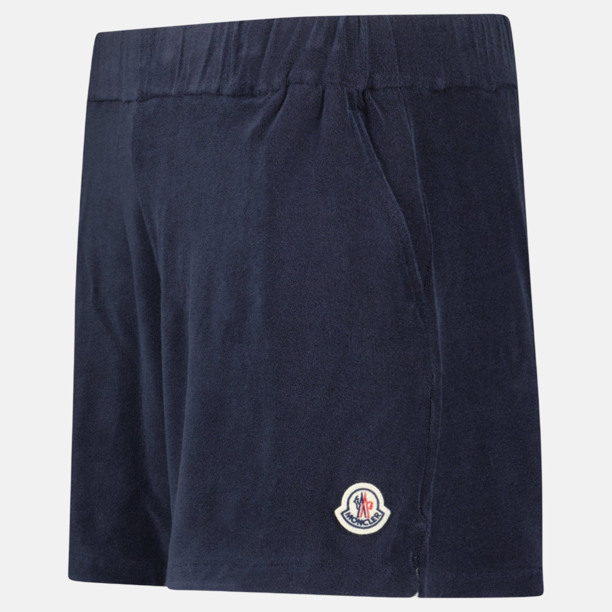 Moncler Womens Logo - Patch Velour Shorts Navy – B12 | Studio DOS by Designer Outlet Sales