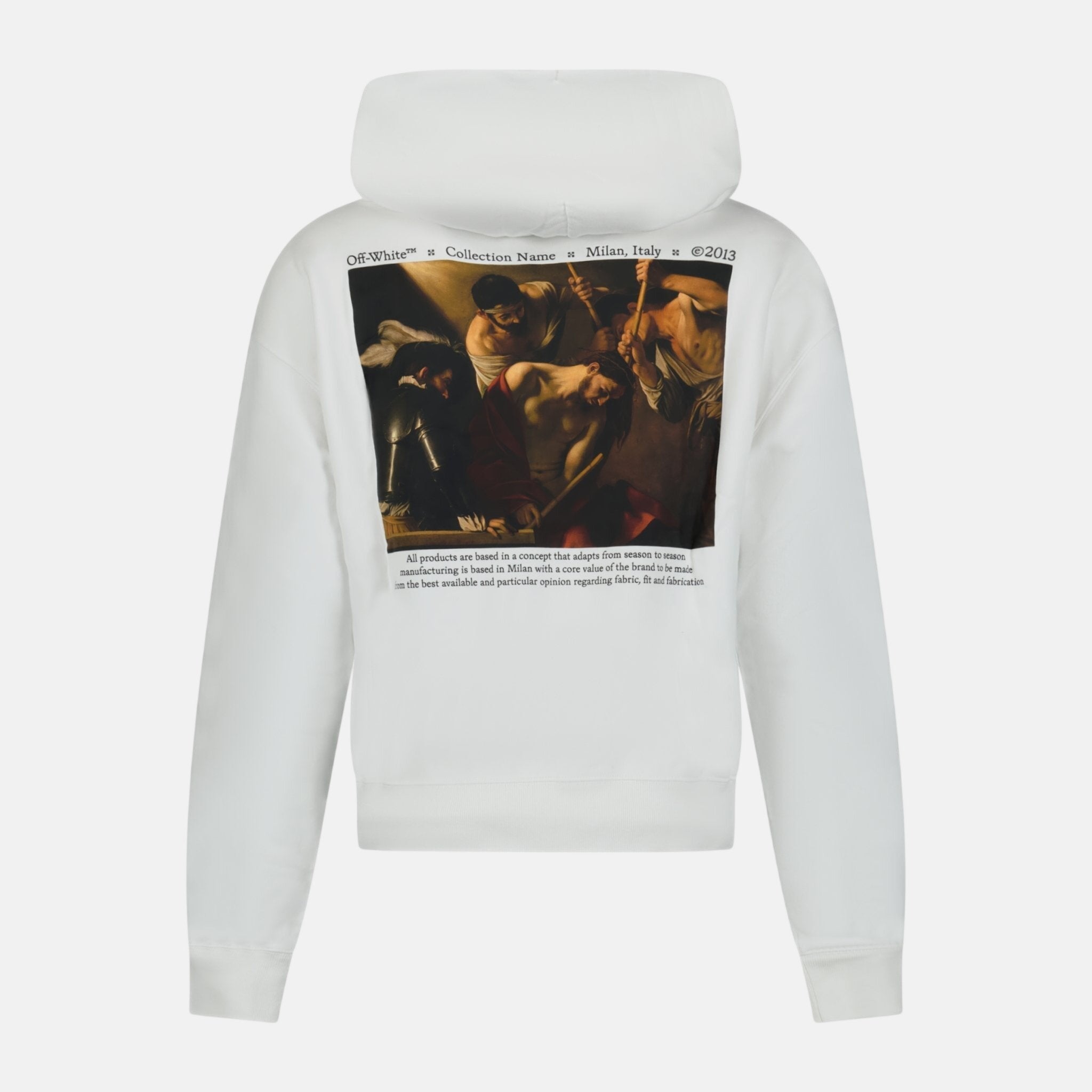 Off - White Caravaggio Logo Hooded Sweatshirt White – A65 | Studio DOS by Designer Outlet Sales