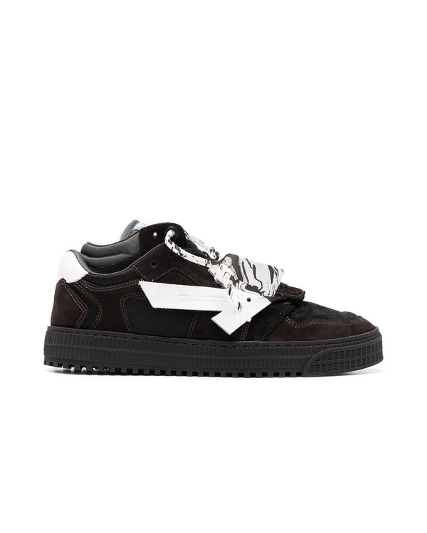 OFF-WHITE MENS FLOATING ARROW LOW TOP TRAINERS BLACK-Designer Outlet Sales
