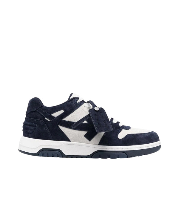 OFF-WHITE MENS OUT OF OFFICE SUEDE TRAINERS WHITE NAVY-Designer Outlet Sales