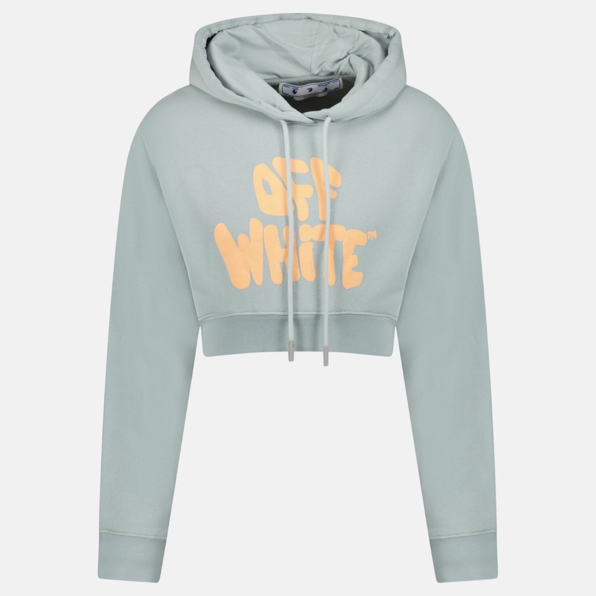 Off - White Womens 70's Type Logo Crop Sweatshirt Grey – E4 | Studio DOS by Designer Outlet Sales