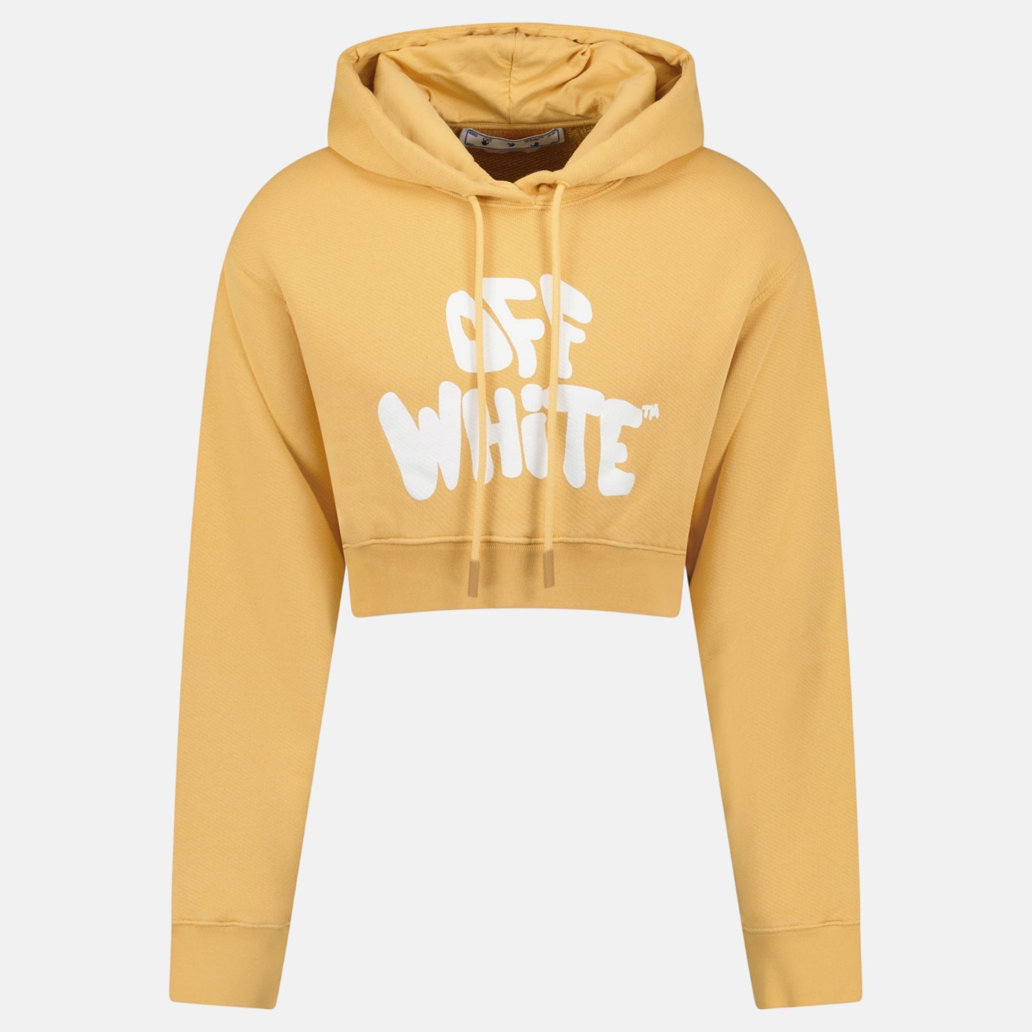 Off - White Womens 70's Type Logo Crop Sweatshirt Sand – sku-56262038684029 | Studio DOS by Designer Outlet Sales