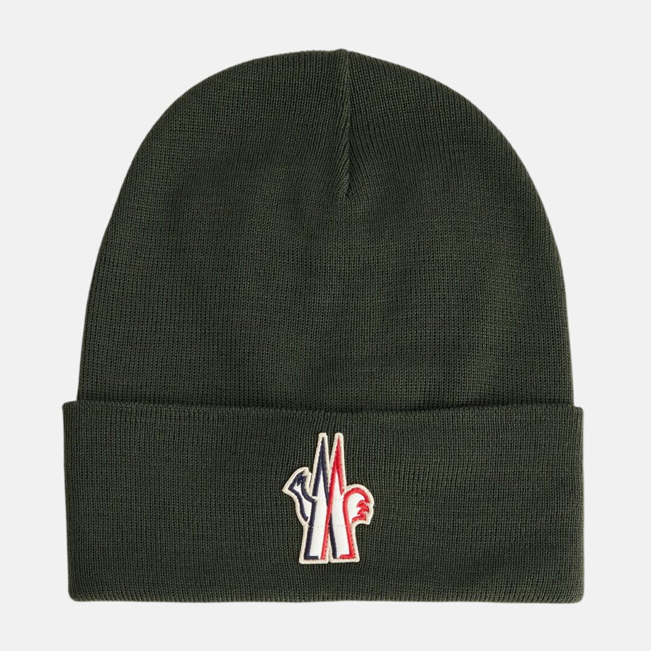 Moncler Grenoble Wool Beanie Hat Green