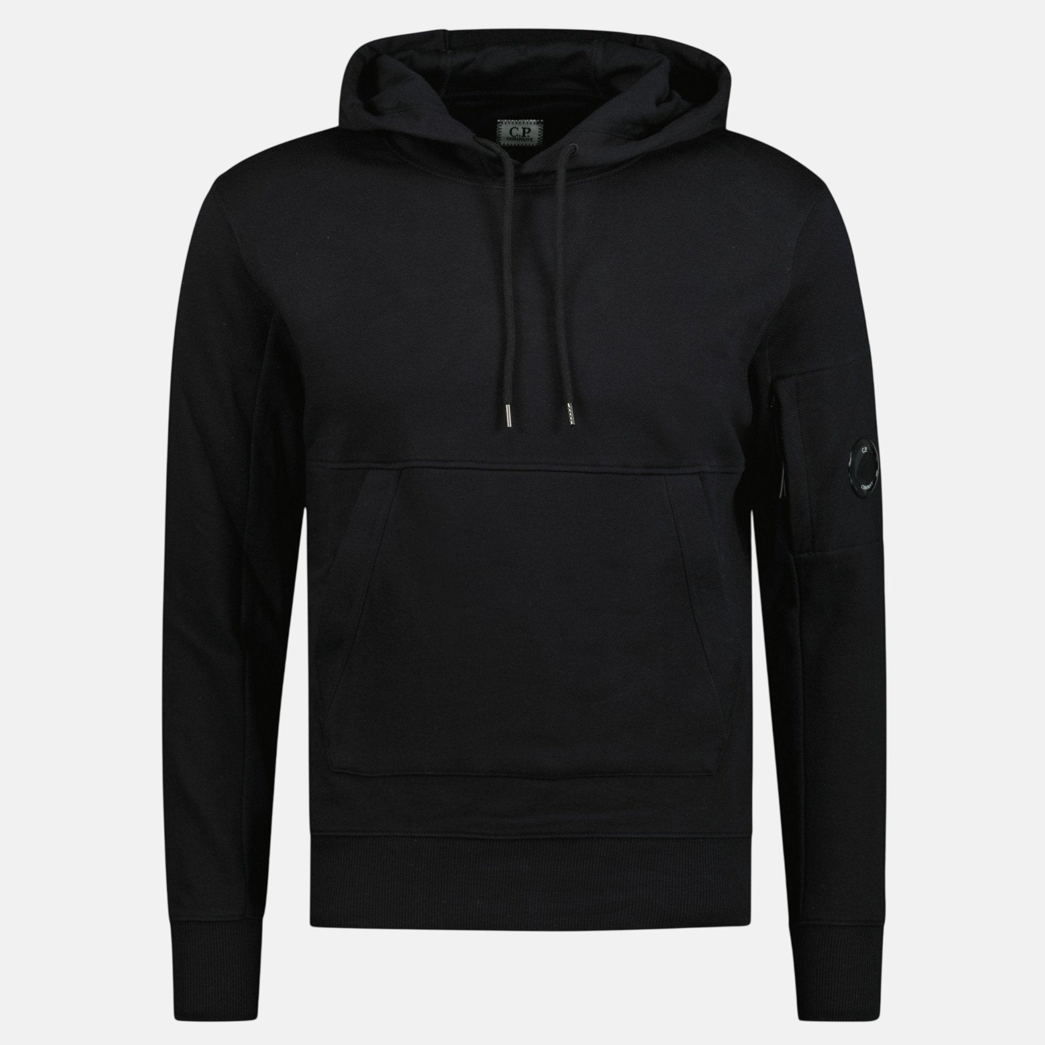 CP Company Micro Lens Diagonal Raised Hoodie Black