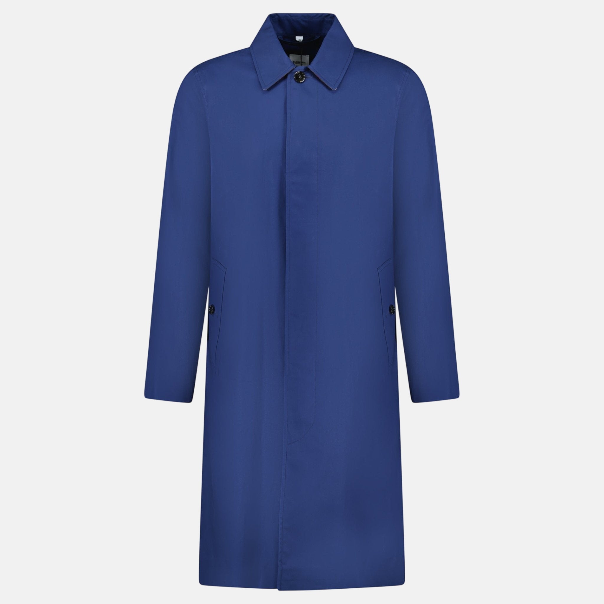 Burberry 'Pennan' Button Up Long Trench Coat Navy
