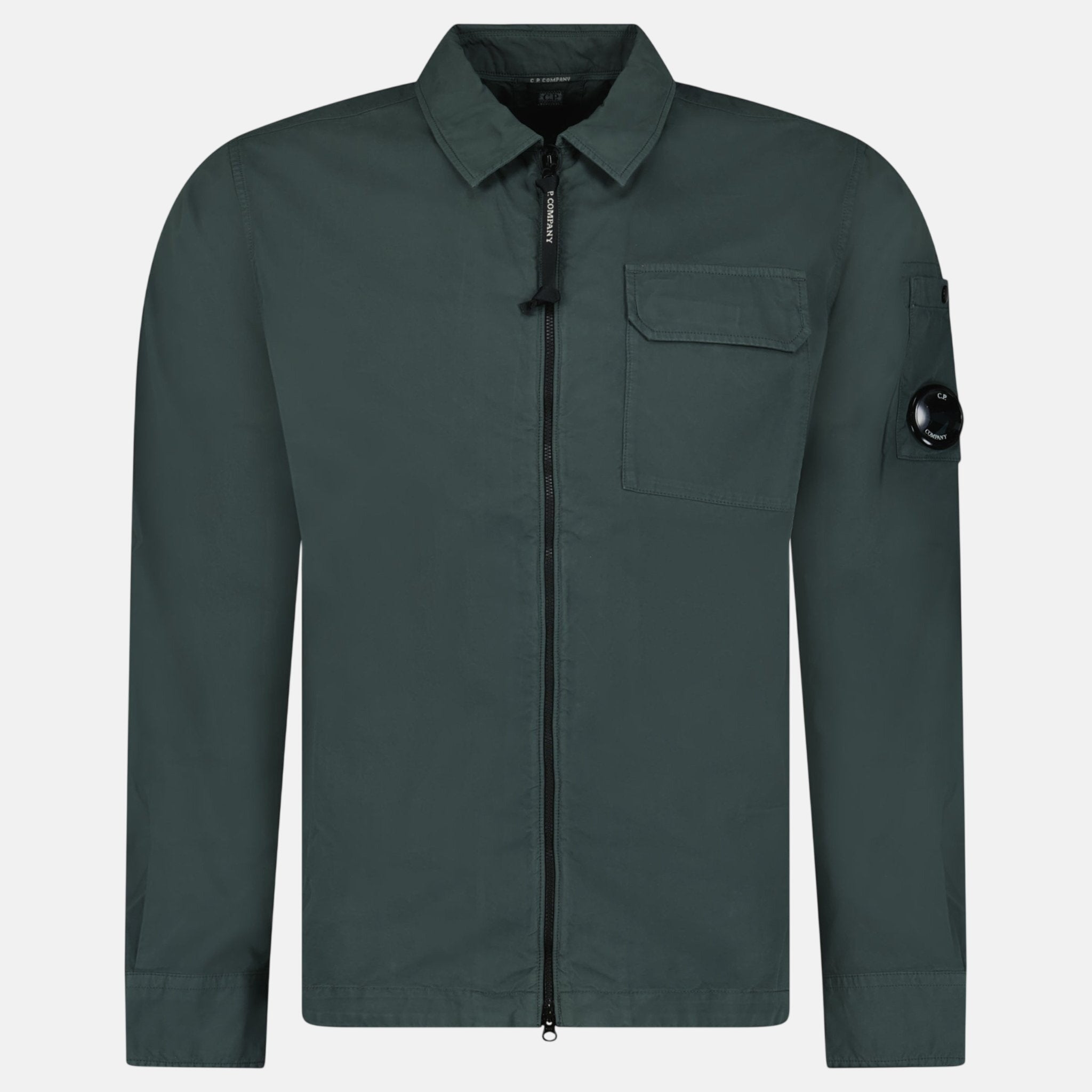 CP Company Lens Zip-Up Overshirt Dark Shadow
