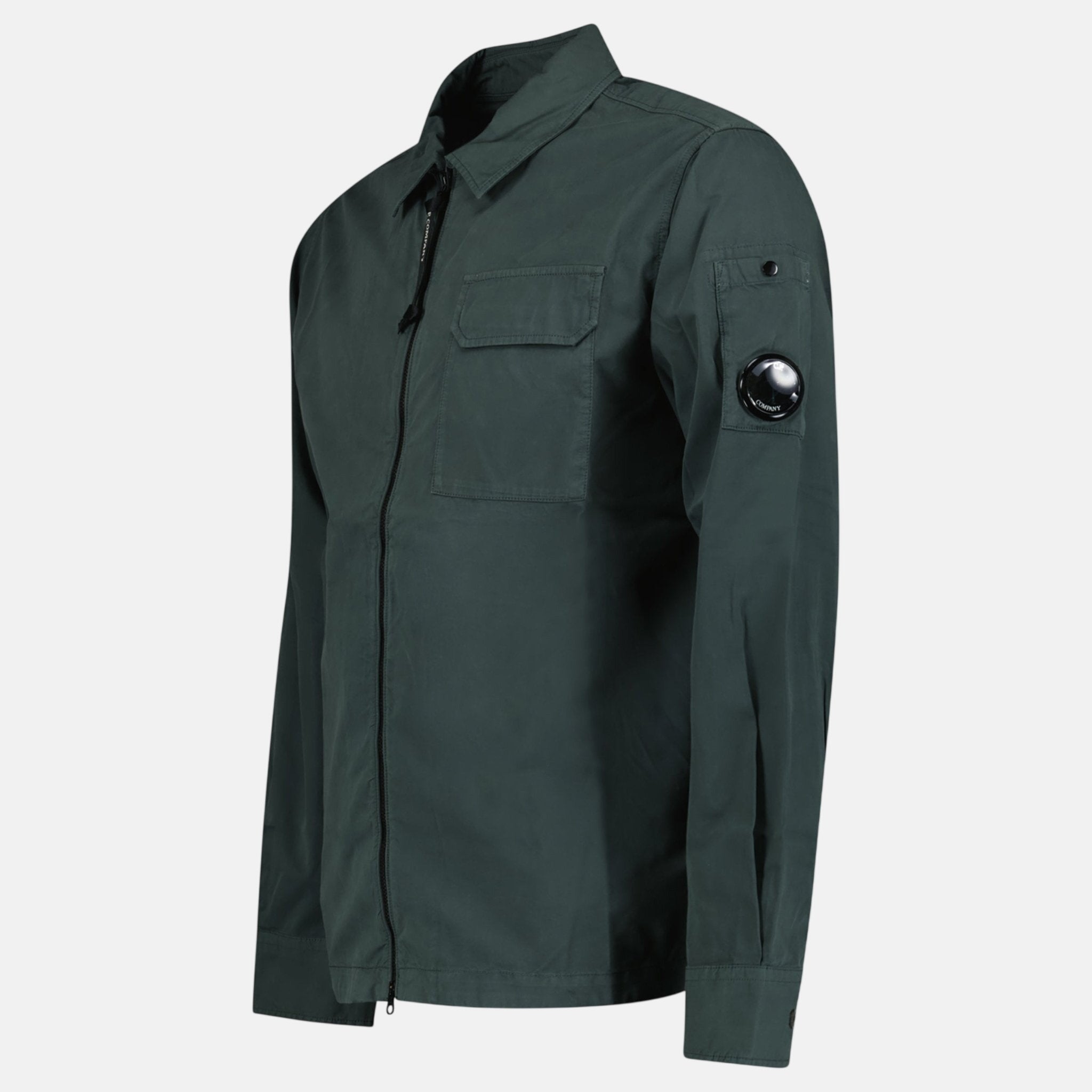 CP Company Lens Zip-Up Overshirt Dark Shadow