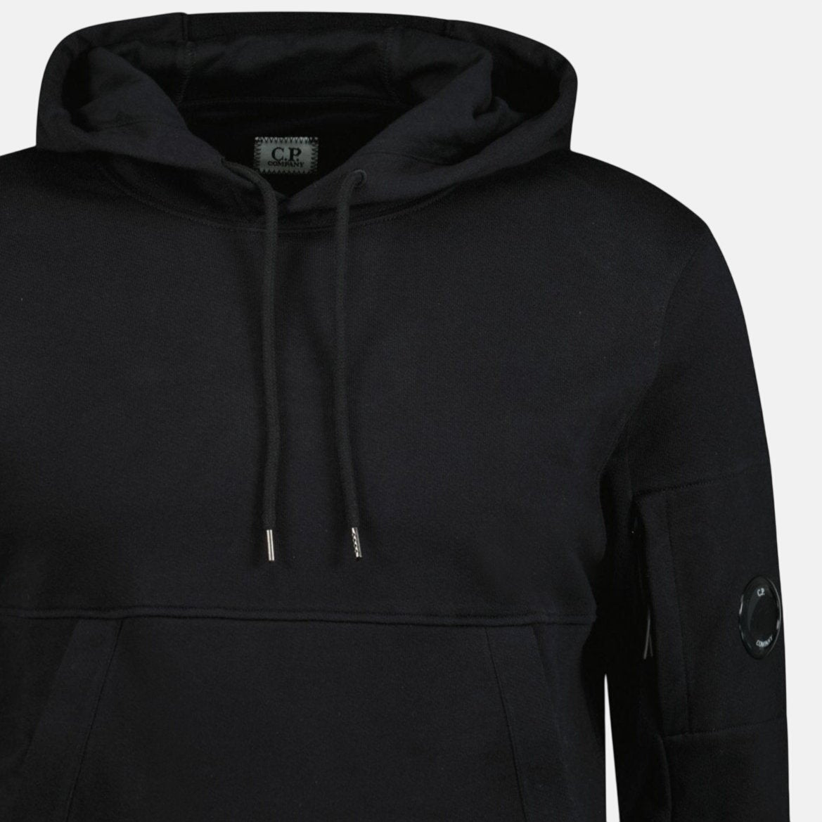 CP Company Micro Lens Diagonal Raised Hoodie Black