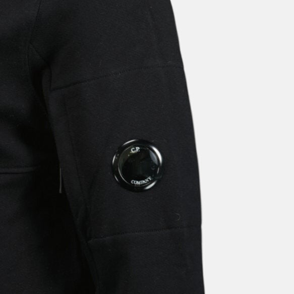 CP Company Micro Lens Diagonal Raised Hoodie Black