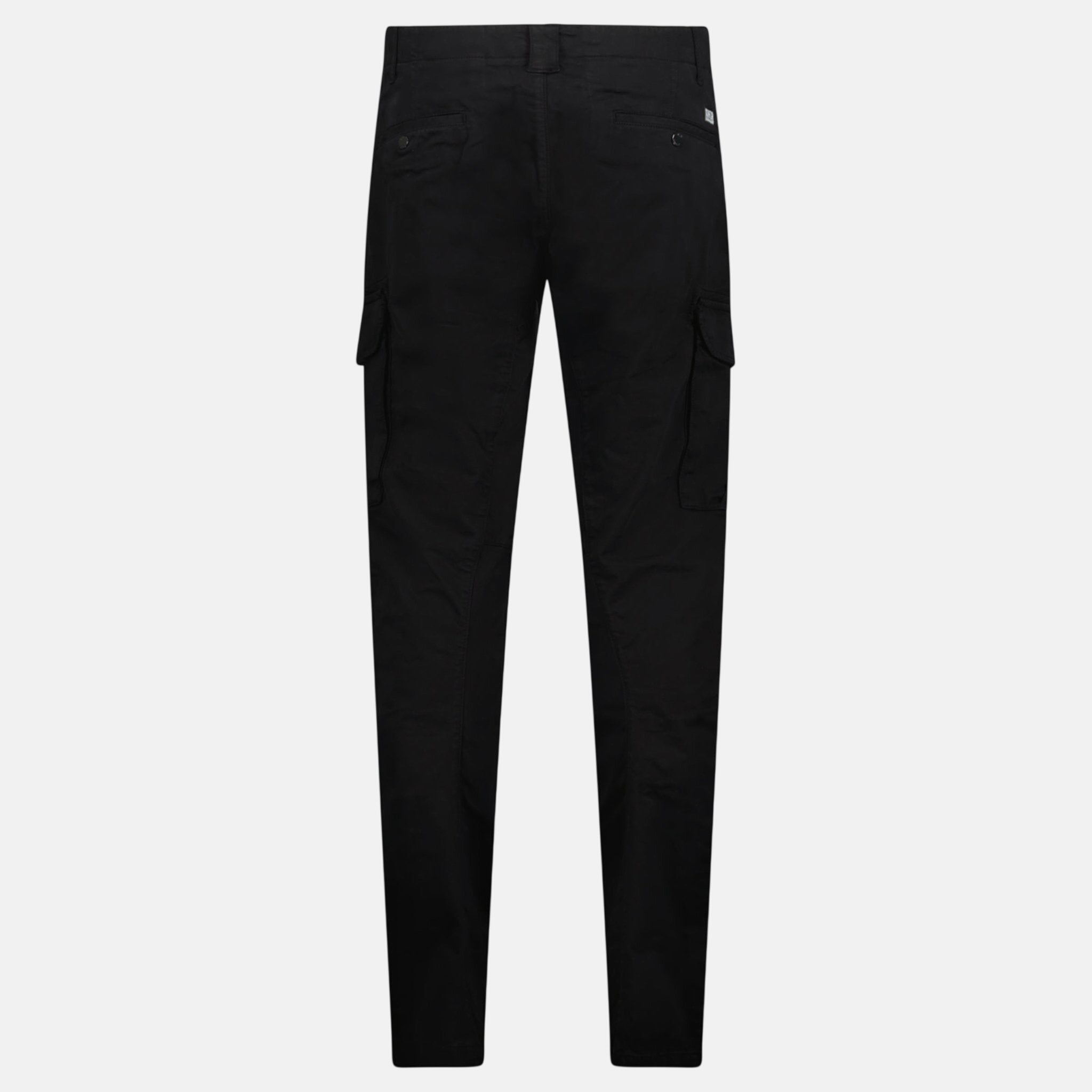 CP Company Stretch Sateen Ergonomic Lens Double Cargo Pants Black