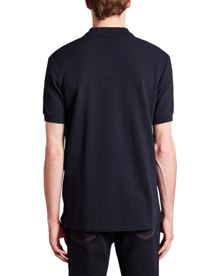 PS PAUL SMITH MENS ZEBRA LOGO ORGANIC POLO SHIRT DARK NAVY-Designer Outlet Sales