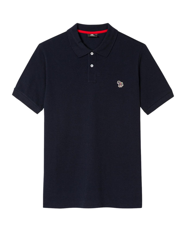 PS PAUL SMITH MENS ZEBRA LOGO ORGANIC POLO SHIRT DARK NAVY-Designer Outlet Sales