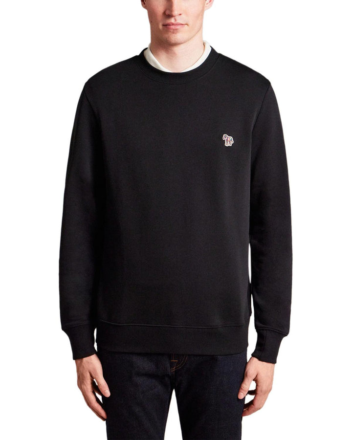 PS PAUL SMITH MENS ZEBRA LOGO ORGANIC SWEATSHIRT BLACK-Designer Outlet Sales