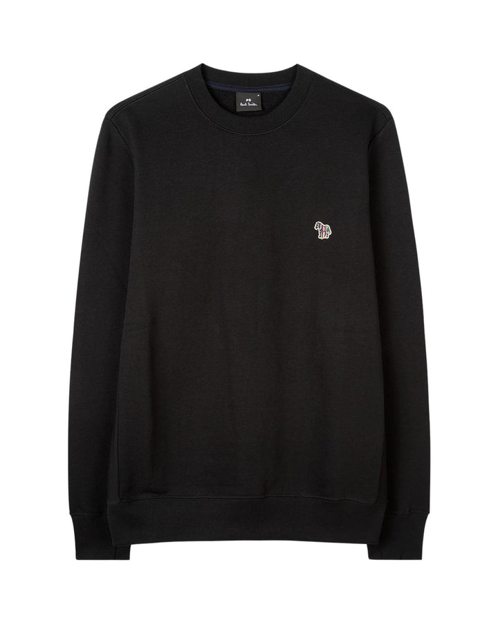 PS PAUL SMITH MENS ZEBRA LOGO ORGANIC SWEATSHIRT BLACK-Designer Outlet Sales