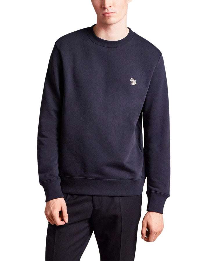 PS PAUL SMITH MENS ZEBRA LOGO ORGANIC SWEATSHIRT DARK NAVY-Designer Outlet Sales