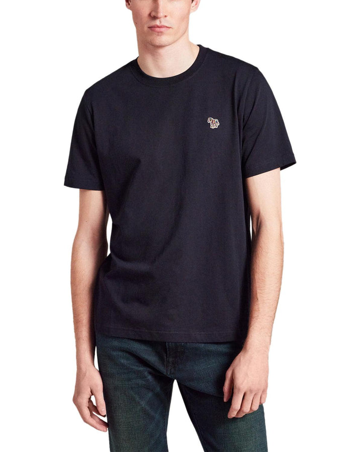 PS PAUL SMITH MENS ZEBRA LOGO ORGANIC T-SHIRT DARK NAVY-Designer Outlet Sales