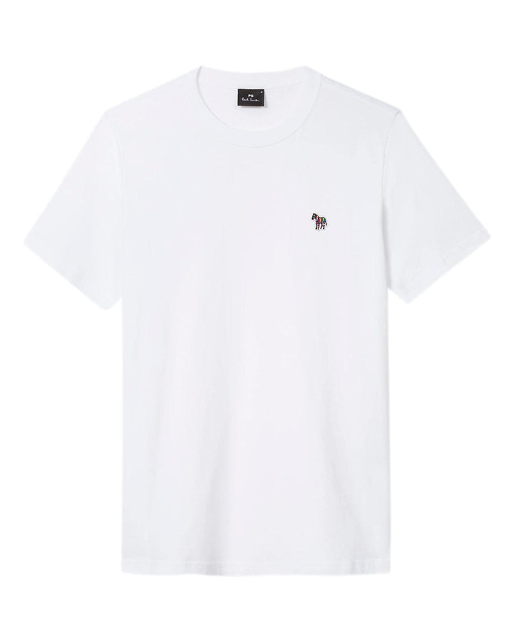 PS PAUL SMITH MENS ZEBRA LOGO ORGANIC T-SHIRT WHITE-Designer Outlet Sales