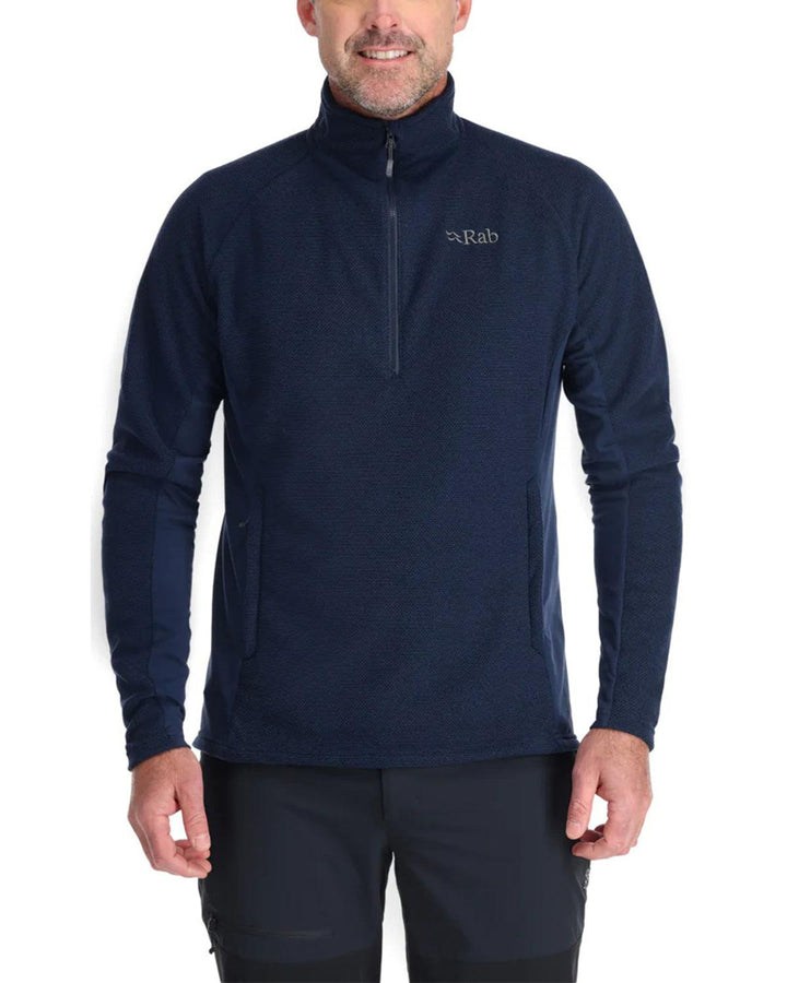 RAB MENS CAPACITOR PULL-ON 1/4 ZIP FLEECE DEEP INK-Designer Outlet Sales