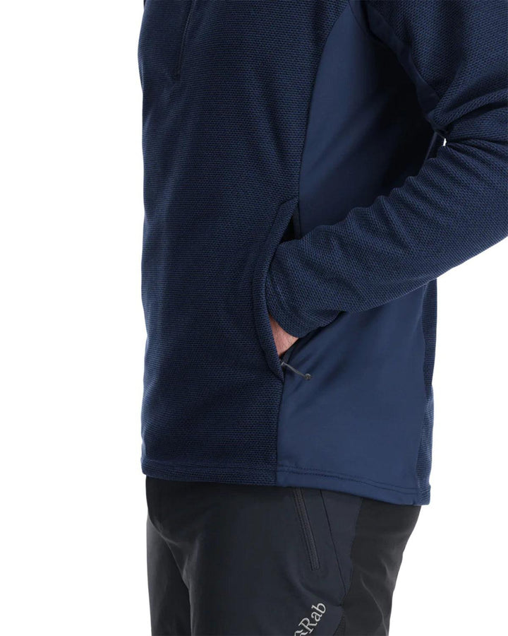 RAB MENS CAPACITOR PULL-ON 1/4 ZIP FLEECE DEEP INK-Designer Outlet Sales