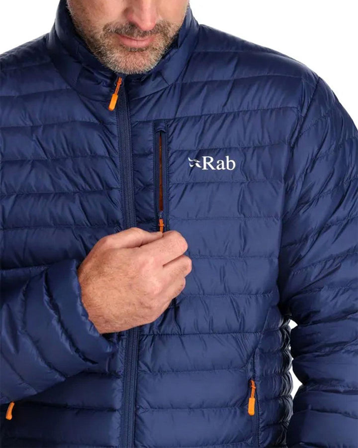 RAB MENS MICROLIGHT DOWN JACKET DEEP INK MARMALADE-Designer Outlet Sales