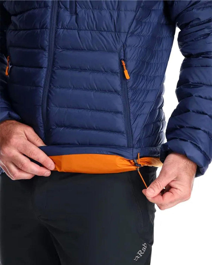 RAB MENS MICROLIGHT DOWN JACKET DEEP INK MARMALADE-Designer Outlet Sales