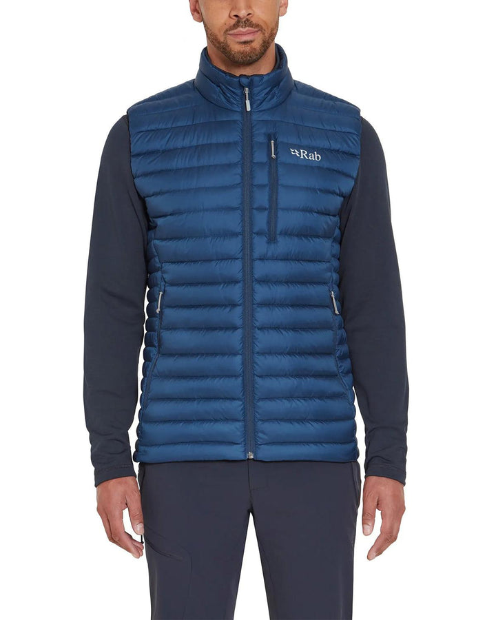 RAB MENS MICROLIGHT DOWN VEST TEMPEST BLUE-Designer Outlet Sales