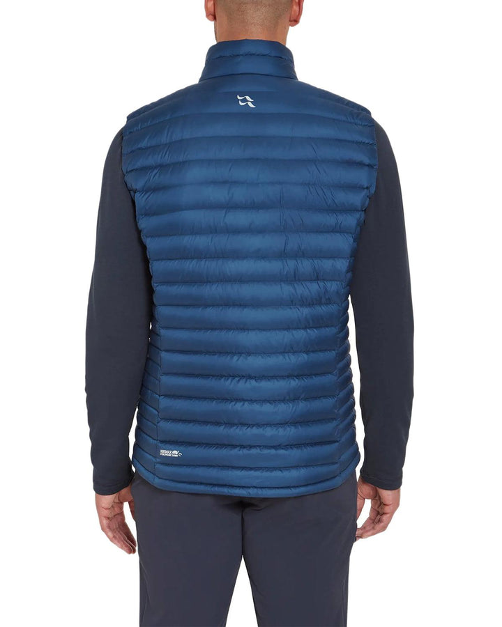 RAB MENS MICROLIGHT DOWN VEST TEMPEST BLUE-Designer Outlet Sales