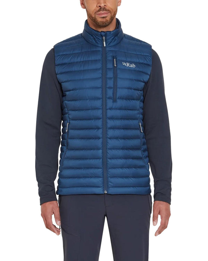 RAB MENS MICROLIGHT DOWN VEST TEMPEST BLUE-Designer Outlet Sales