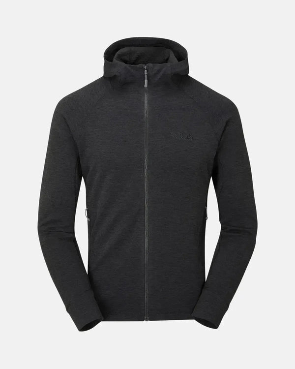RAB MENS NEXUS ZIP HOODED FLEECE BLACK-Designer Outlet Sales