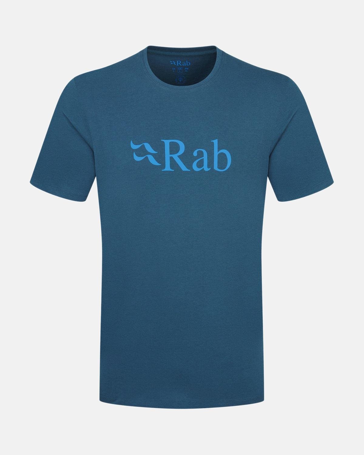 RAB MENS STANCE LOGO ORGANIC T - SHIRT TEMPEST BLUE – RAB MENS STANCE LOGO ORGANIC T-SHIRT TEMPEST BLUE-QCB-08-TMB-S | Studio DOS by Designer Outlet Sales