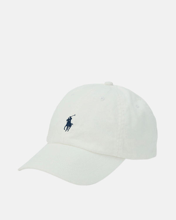 RALPH LAUREN COTTON CHINO BASEBALL CAP DECKWASH WHITE-Designer Outlet Sales