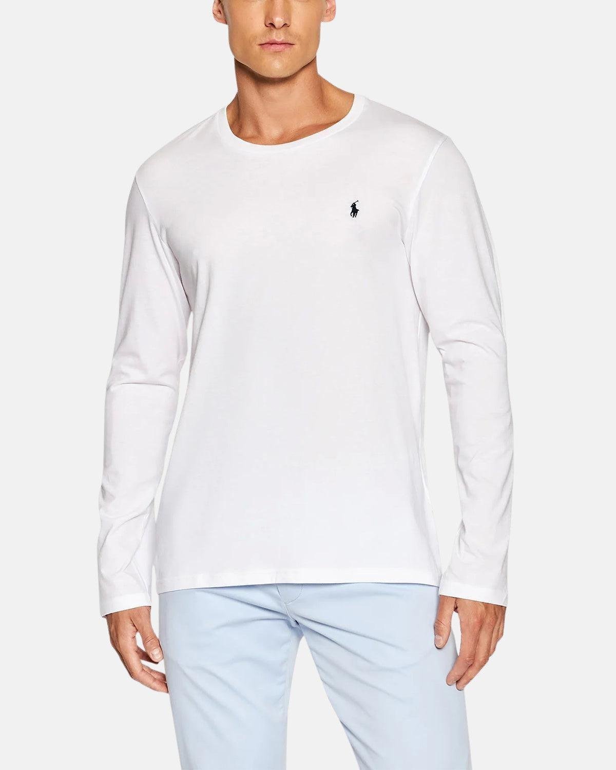 RALPH LAUREN COTTON JERSEY LONG SLEEVE T - SHIRT WHITE – RALPH-LAUREN-714844759-004-S | Studio DOS by Designer Outlet Sales
