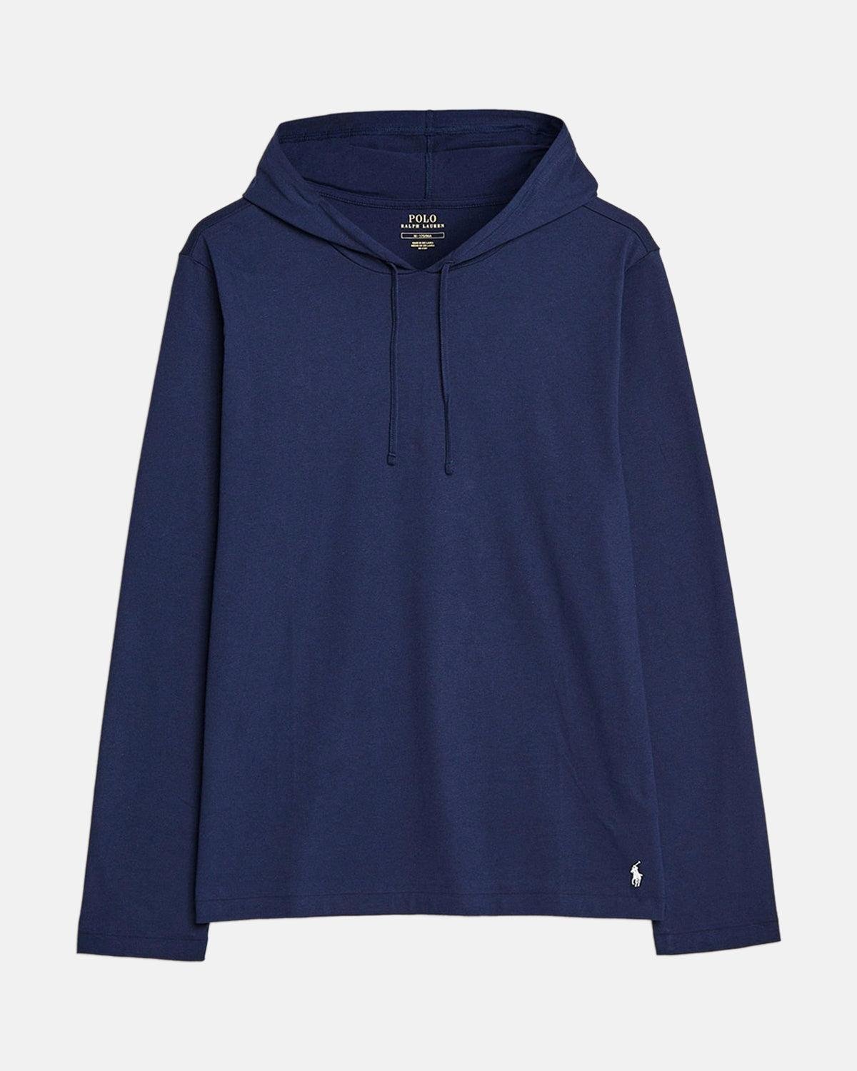 RALPH LAUREN COTTON JERSEY SLEEP HOODIE NAVY – RALPH-LAUREN-714844760-001-S | Studio DOS by Designer Outlet Sales