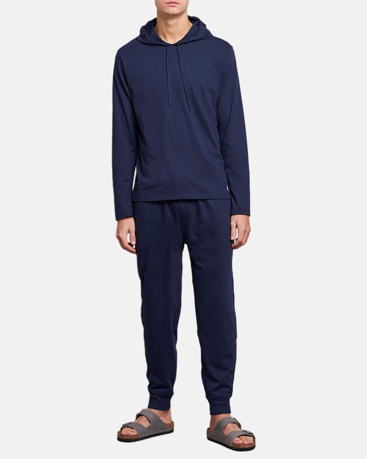 RALPH LAUREN COTTON JERSEY SLEEP HOODIE NAVY – RALPH-LAUREN-714844760-001-S | Studio DOS by Designer Outlet Sales