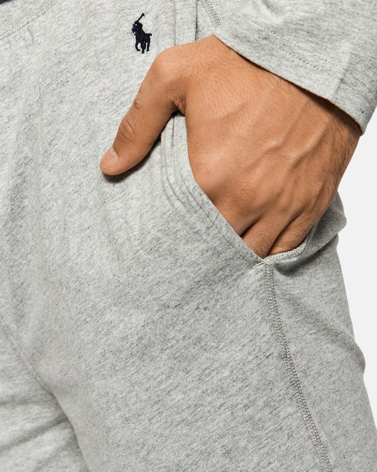 RALPH LAUREN COTTON JERSEY SLEEP JOGGERS HEATHER GREY – RALPH LAUREN-714844763-001-M | Studio DOS by Designer Outlet Sales