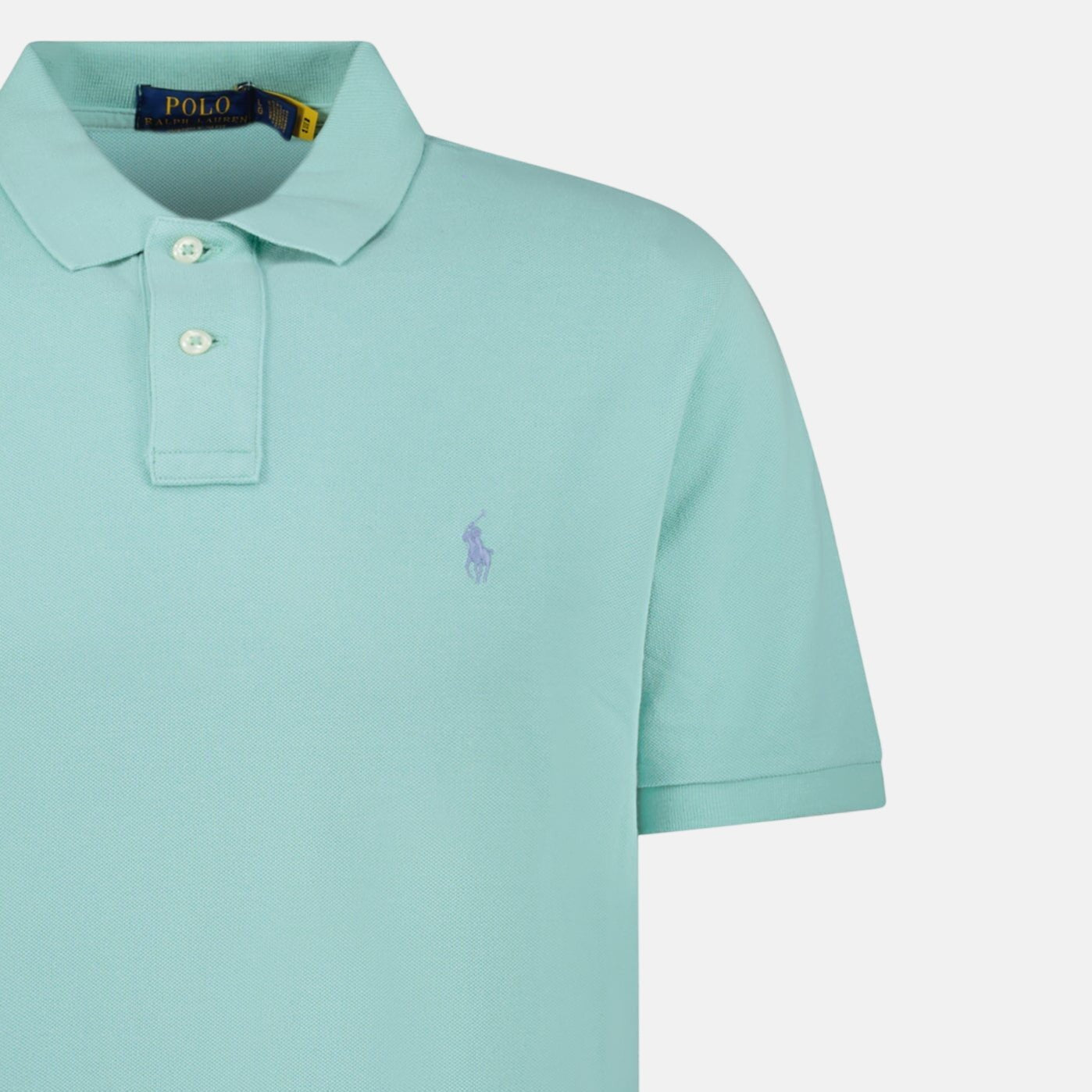 Ralph Lauren Cotton Mesh Custom Slim Fit Polo Shirt Celadon – C16 | Studio DOS by Designer Outlet Sales