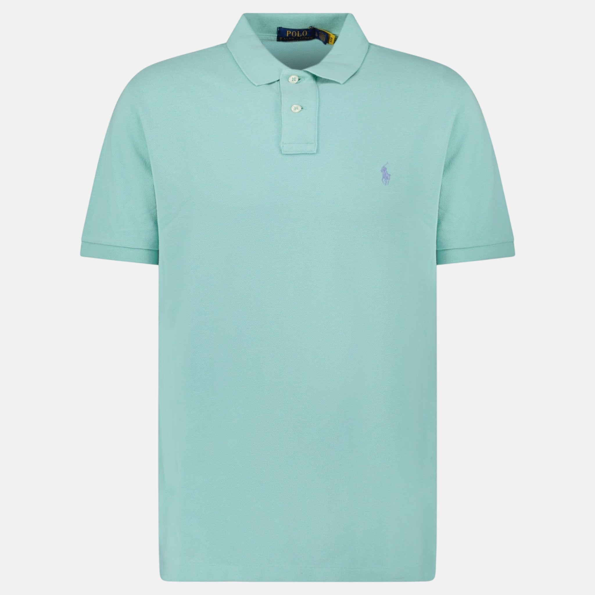 Ralph Lauren Cotton Mesh Custom Slim Fit Polo Shirt Celadon – C16 | Studio DOS by Designer Outlet Sales