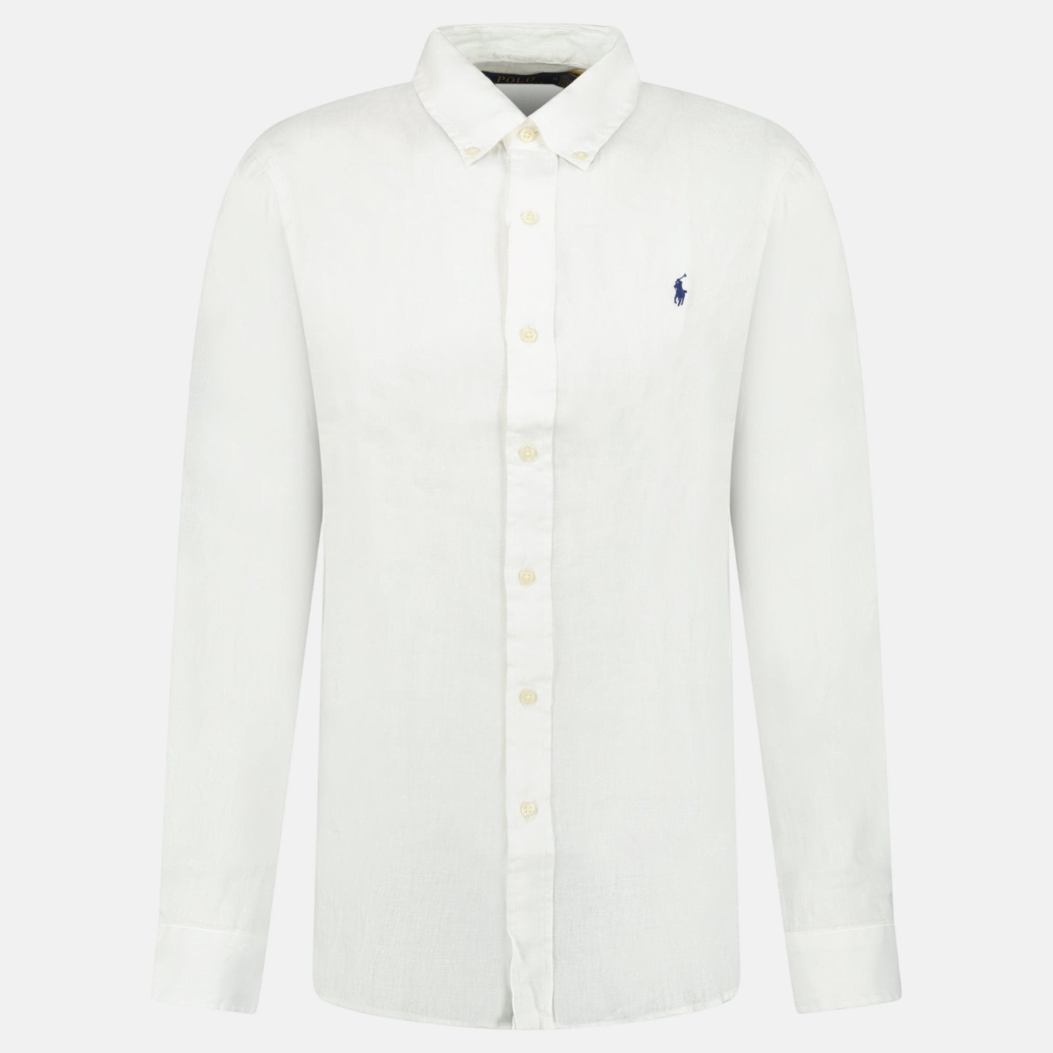Ralph Lauren Custom Fit Linen Shirt Ceramic White – N10 | Studio DOS by Designer Outlet Sales