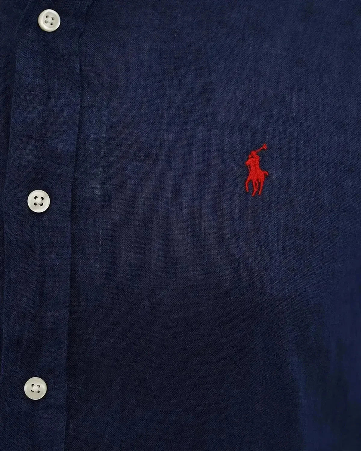 RALPH LAUREN CUSTOM FIT LINEN SHIRT NEWPORT NAVY – RALPH-LAUREN-710966294-006-S | Studio DOS by Designer Outlet Sales