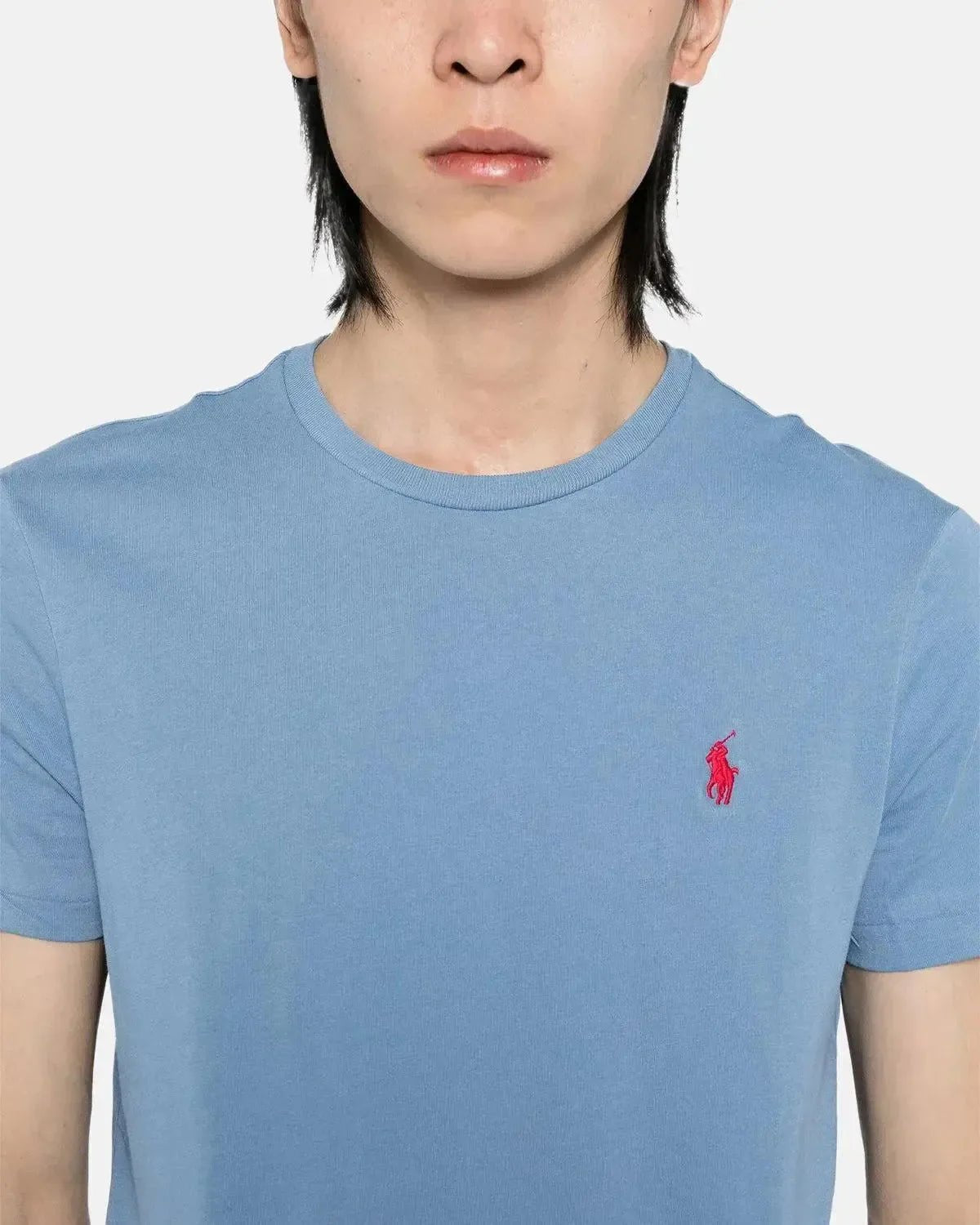 RALPH LAUREN CUSTOM SLIM FIT JERSEY T - SHIRT CAMPUS BLUE – RALPH-LAUREN-710671438-408-S | Studio DOS by Designer Outlet Sales