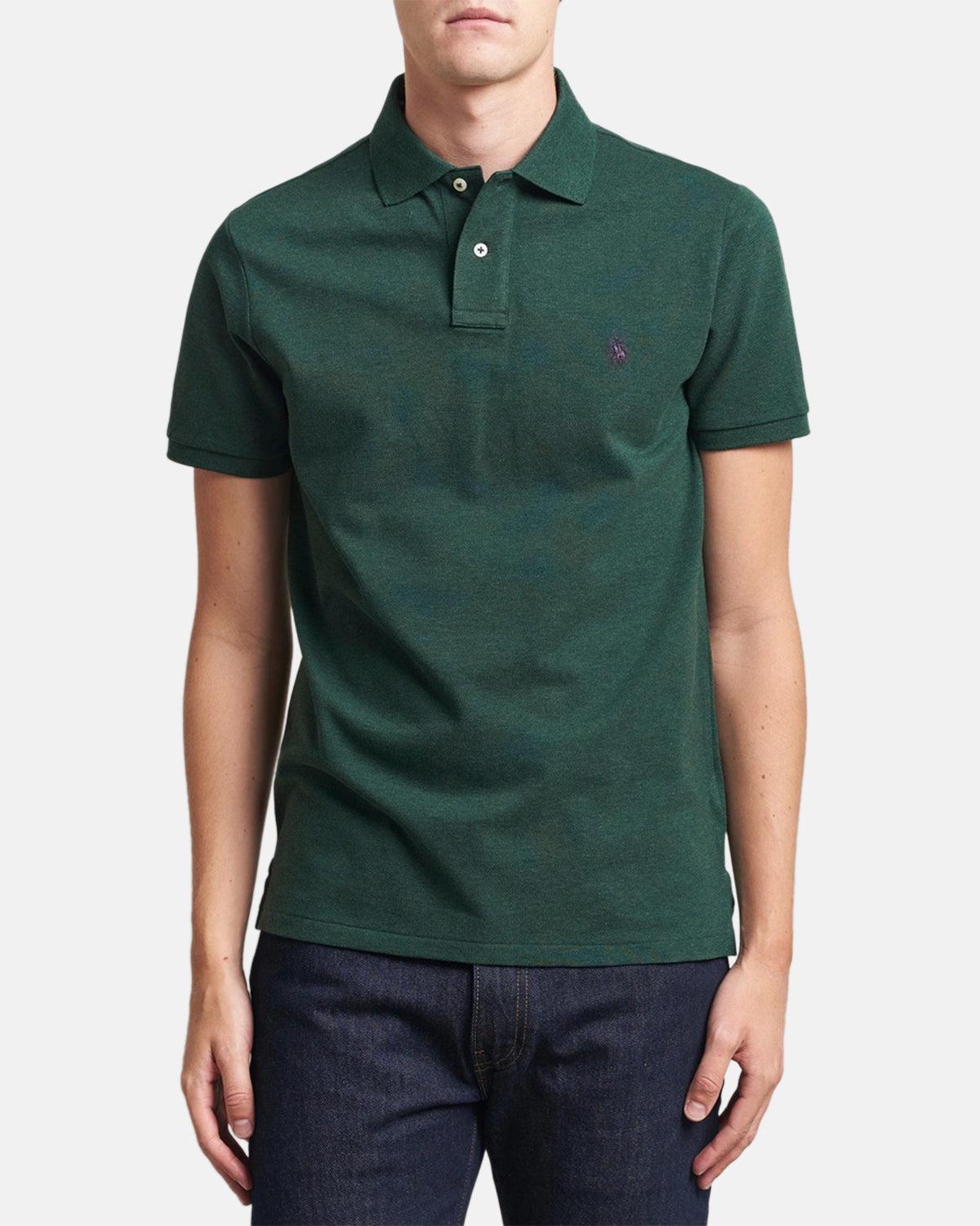 RALPH LAUREN CUSTOM SLIM FIT MESH POLO SHIRT SCOTCH PINE HEATHER – RALPH-LAUREN-710680784-468-M | Studio DOS by Designer Outlet Sales