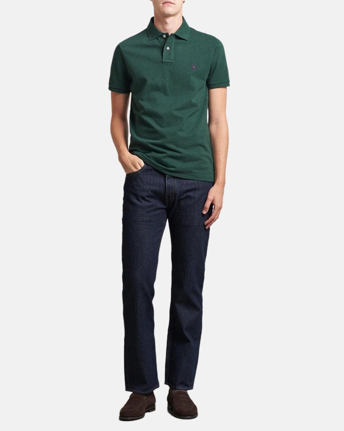RALPH LAUREN CUSTOM SLIM FIT MESH POLO SHIRT SCOTCH PINE HEATHER – RALPH-LAUREN-710680784-468-M | Studio DOS by Designer Outlet Sales