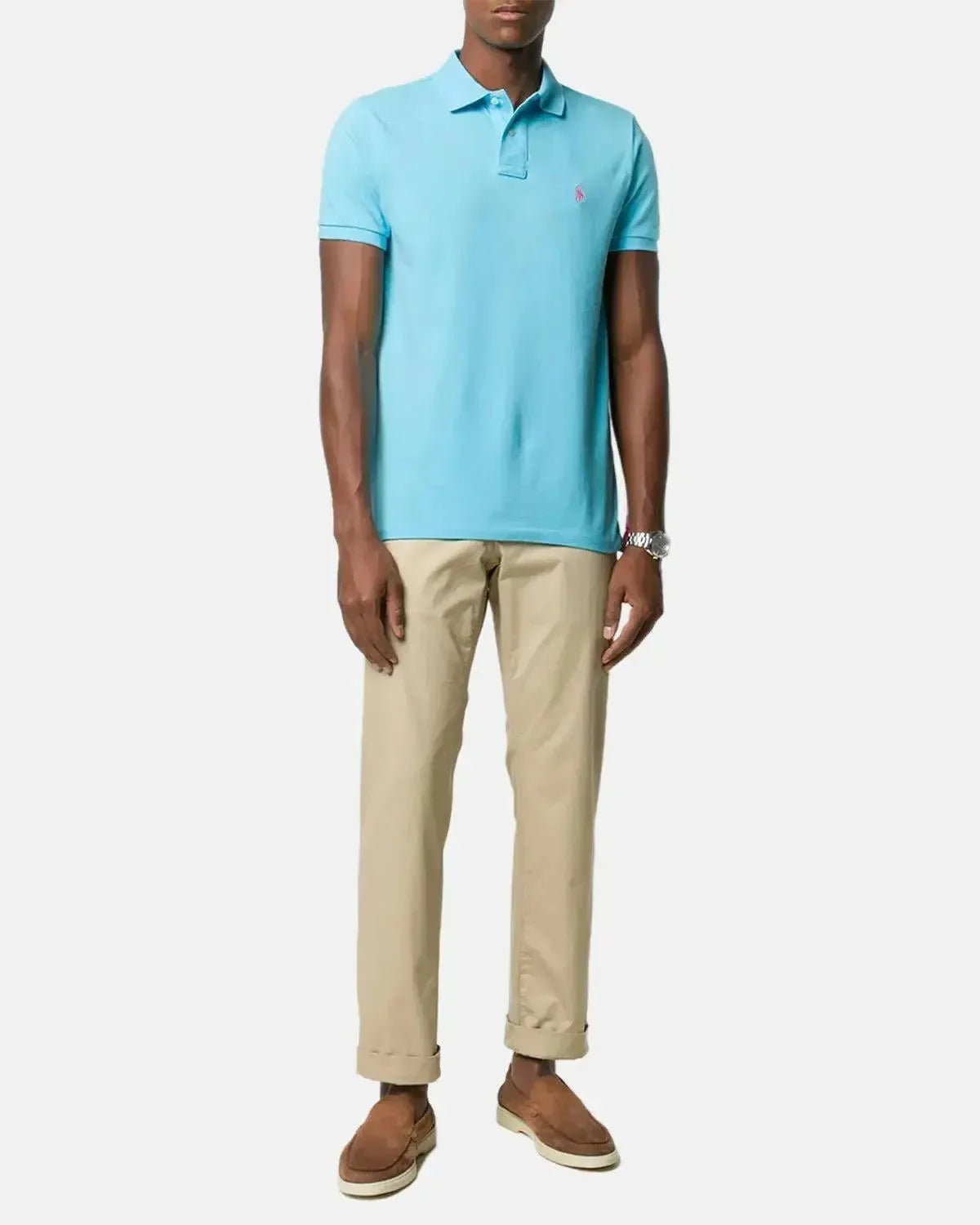 RALPH LAUREN CUSTOM SLIM FIT MESH POLO SHIRT TURQUOISE NOVA – RALPH-LAUREN-710782592-023-S | Studio DOS by Designer Outlet Sales